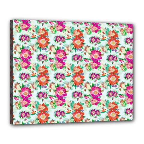 Floral Flower Pattern Seamless Canvas 20  X 16 