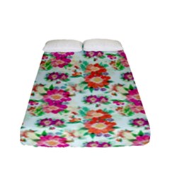 Floral Flower Pattern Seamless Fitted Sheet (full/ Double Size) by Simbadda