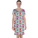 Floral Flower Pattern Seamless Short Sleeve Nightdress View1