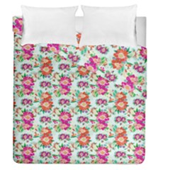 Floral Flower Pattern Seamless Duvet Cover Double Side (queen Size) by Simbadda