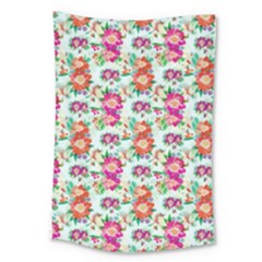 Floral Flower Pattern Seamless Large Tapestry