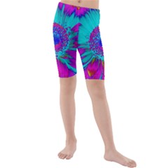 Retro Colorful Decoration Texture Kids  Mid Length Swim Shorts