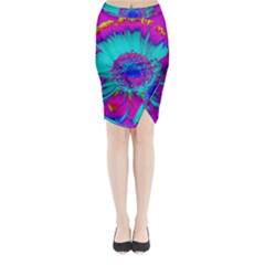 Retro Colorful Decoration Texture Midi Wrap Pencil Skirt