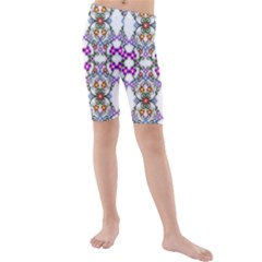 Floral Ornament Baby Girl Design Kids  Mid Length Swim Shorts