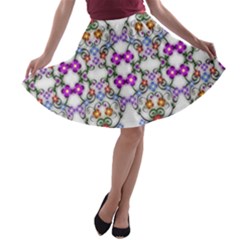 Floral Ornament Baby Girl Design A-line Skater Skirt