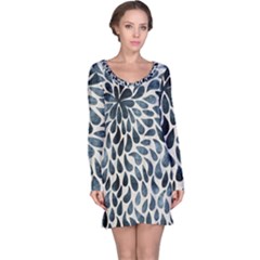 Abstract Flower Petals Floral Long Sleeve Nightdress