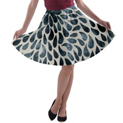 Abstract Flower Petals Floral A-line Skater Skirt