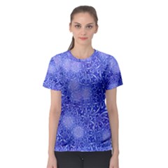 Retro Flower Pattern Design Batik Women s Sport Mesh Tee