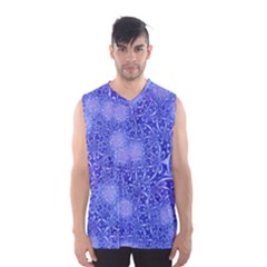 Retro Flower Pattern Design Batik Men s Basketball Tank Top by Simbadda