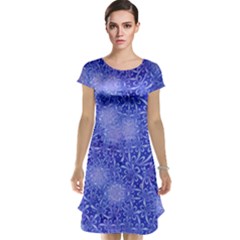 Retro Flower Pattern Design Batik Cap Sleeve Nightdress