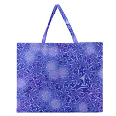 Retro Flower Pattern Design Batik Zipper Large Tote Bag by Simbadda