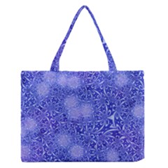 Retro Flower Pattern Design Batik Medium Zipper Tote Bag by Simbadda