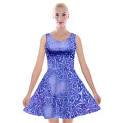 Retro Flower Pattern Design Batik Velvet Skater Dress