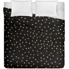 Grunge Retro Pattern Black Triangles Duvet Cover Double Side (king Size)