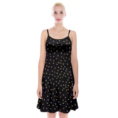 Grunge Retro Pattern Black Triangles Spaghetti Strap Velvet Dress