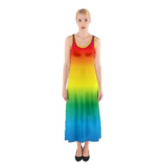 Rainbow Background Colourful Sleeveless Maxi Dress