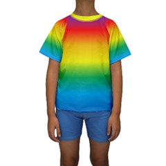 Rainbow Background Colourful Kids  Short Sleeve Swimwear by Simbadda