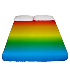 Rainbow Background Colourful Fitted Sheet (california King Size) by Simbadda