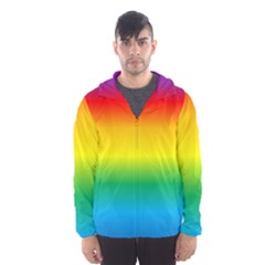 Rainbow Background Colourful Hooded Wind Breaker (men)