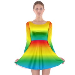 Rainbow Background Colourful Long Sleeve Skater Dress