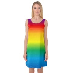 Rainbow Background Colourful Sleeveless Satin Nightdress