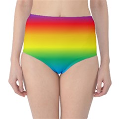 Rainbow Background Colourful High-waist Bikini Bottoms