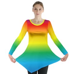 Rainbow Background Colourful Long Sleeve Tunic 