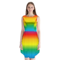 Rainbow Background Colourful Sleeveless Chiffon Dress  