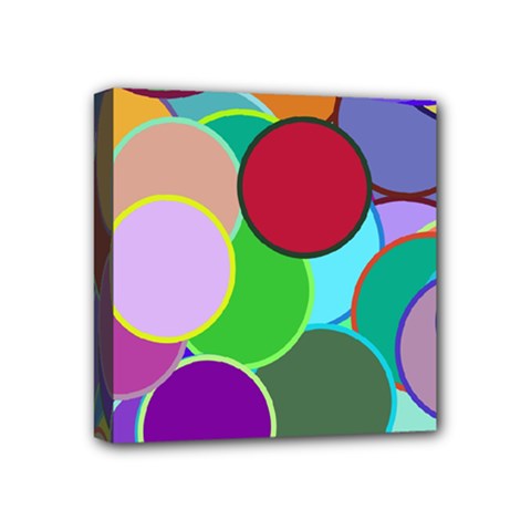 Dots Circles Colorful Unique Mini Canvas 4  X 4 