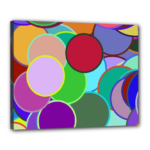 Dots Circles Colorful Unique Canvas 20  X 16 