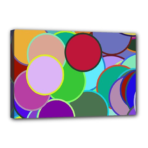 Dots Circles Colorful Unique Canvas 18  X 12 