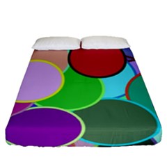 Dots Circles Colorful Unique Fitted Sheet (queen Size)