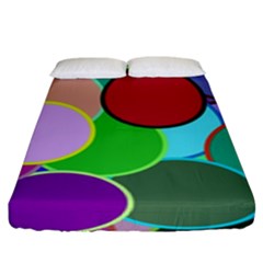 Dots Circles Colorful Unique Fitted Sheet (king Size)