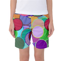 Dots Circles Colorful Unique Women s Basketball Shorts