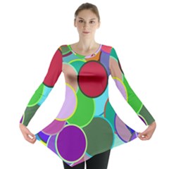 Dots Circles Colorful Unique Long Sleeve Tunic 