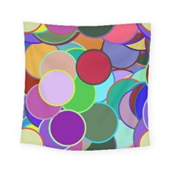 Dots Circles Colorful Unique Square Tapestry (small)