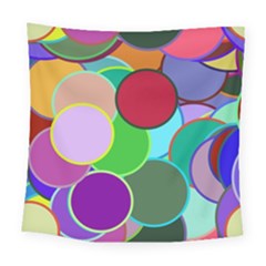 Dots Circles Colorful Unique Square Tapestry (large)