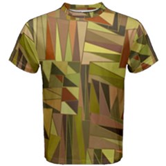 Earth Tones Geometric Shapes Unique Men s Cotton Tee by Simbadda