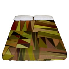 Earth Tones Geometric Shapes Unique Fitted Sheet (king Size) by Simbadda