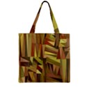 Earth Tones Geometric Shapes Unique Zipper Grocery Tote Bag View1