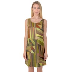 Earth Tones Geometric Shapes Unique Sleeveless Satin Nightdress