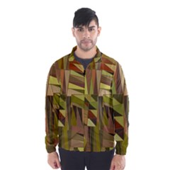 Earth Tones Geometric Shapes Unique Wind Breaker (men) by Simbadda