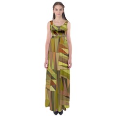 Earth Tones Geometric Shapes Unique Empire Waist Maxi Dress by Simbadda