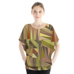 Earth Tones Geometric Shapes Unique Blouse