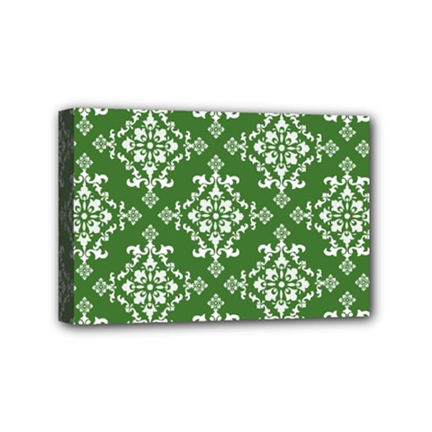 St Patrick S Day Damask Vintage Green Background Pattern Mini Canvas 6  X 4 