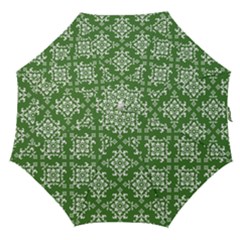 St Patrick S Day Damask Vintage Green Background Pattern Straight Umbrellas