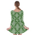 St Patrick S Day Damask Vintage Green Background Pattern Long Sleeve Skater Dress View2