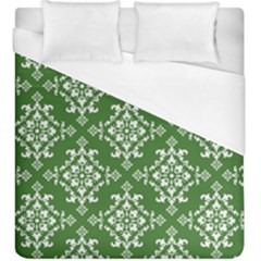 St Patrick S Day Damask Vintage Green Background Pattern Duvet Cover (king Size) by Simbadda