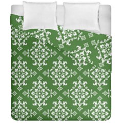 St Patrick S Day Damask Vintage Green Background Pattern Duvet Cover Double Side (california King Size)