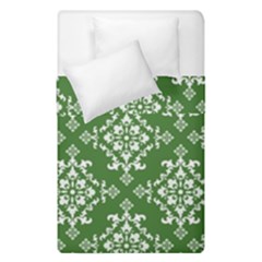 St Patrick S Day Damask Vintage Green Background Pattern Duvet Cover Double Side (single Size) by Simbadda